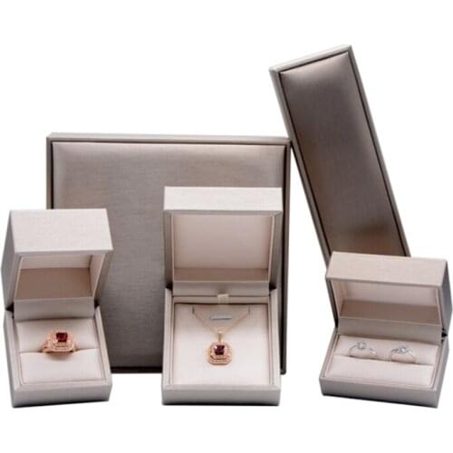 Luxury PU Leather Ring Earring Pendant Double Ring Box Wholesale European-Style Exquisite Jewelry Gift Packaging Boxes