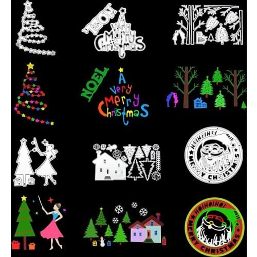 Christmas Dies Snowflake Xmas Tree Metal Cutting Dies Craft Stamps Stencils Cuts die for Scrapbooking Embossing DIY Card Making