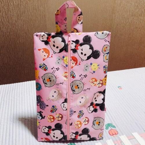 Disney new Mickey Mouse stitch cartoon lady womens handbag waterproof shoe bag clothes bag to receive Nano shoes