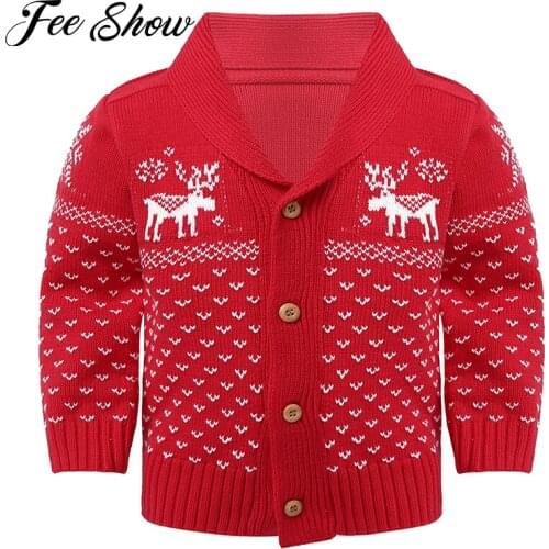 Baby Boys Sweaters Jackets 2020 Autumn Winter New Childrens Elk Knited Coats Childrens Girls Cardigan Coat Toddler Outwear