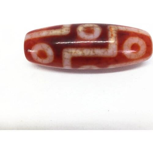 AAA Grade Tibet Beads Red Natural Agate 9 Eyes 14mm*38mm Pendant Powerful Amulet Tibetan Dzi Beads DIY Jewelry Natural Stone