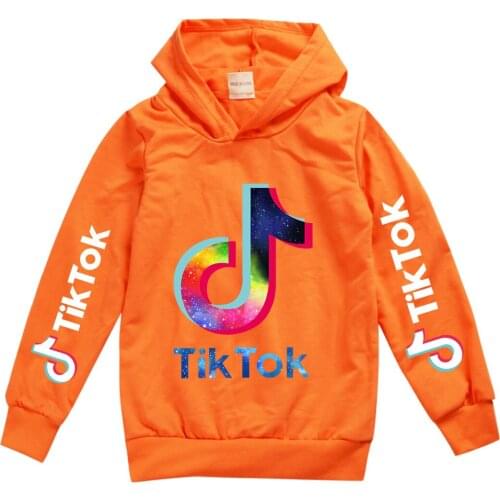 TIK TOK Boys and girls hoodies spring and autumn childrens pullovers fashion childrens street wear