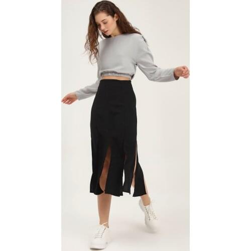 Slit Midi Skirt Summer Woman Midi Skirts Women Clothes Fashion Cute Kawaii Skirts For Girls Ladies Streetwear Slim Bottoms Sexy