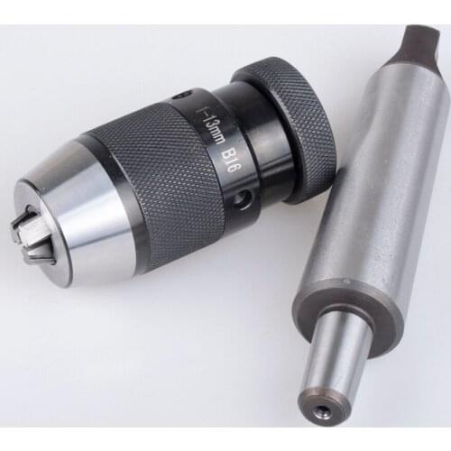 Clamp Range 1-13mm B16 Keyless Drill Chuck Self Tighten MT4 B16 Shank Morse Taper #4 Self Tightening Drill Chuck