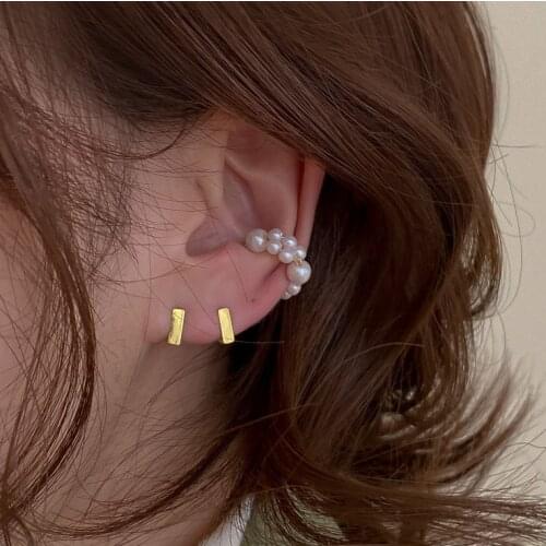 Pearl Beads Non Piercing Earring Clip For Women Fashion Jewelry Simple Small Gold Ear Clips Without Pierced Girls Earrings