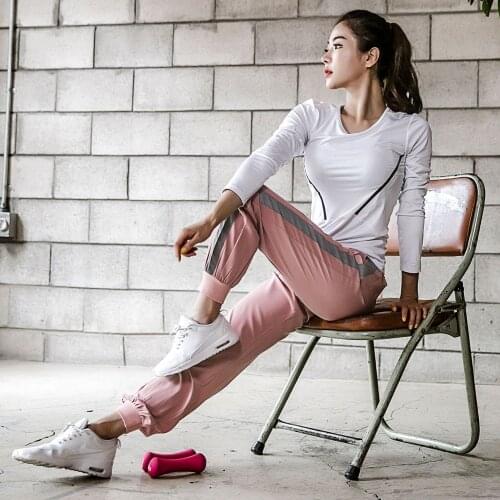 Women Yoga Set Tracksuit Long Sleeve Stretch Sweatshirt Sweatpants Sport Bra Running Jogging Leisure Fitness Workout Outfit Set