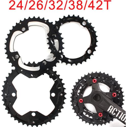 104/64mm BCD MTB Bike Chainring 24/26/32/38/42t Bike Chain Ring Double/Triple 10Speed Aluminum Chainwheel Bicycle Accessories