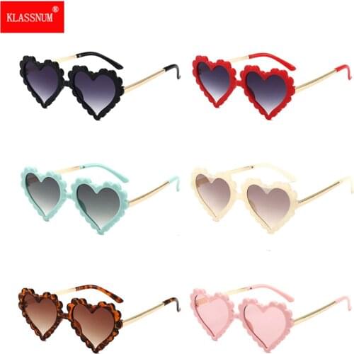 1PC Baby Heart Kids Sunglasses Fashion New Love Plastic Pink Sun Glasses Girls Boys UV400 Sunglasses Okulry Oculos Wholesale