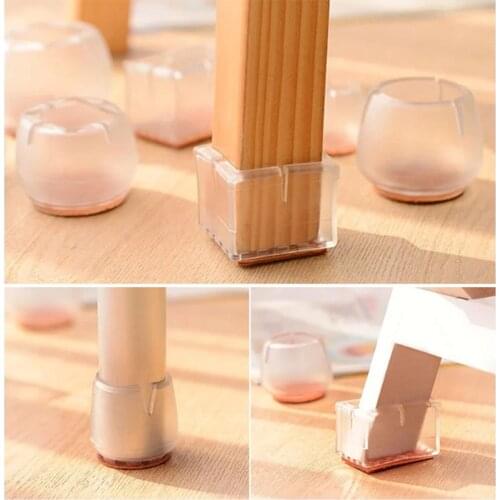 Home Accessories 10pcs Silicone Rectangle Square Round Chair Leg Caps Feet Pads Furniture Table Covers Wood Floor Protectors