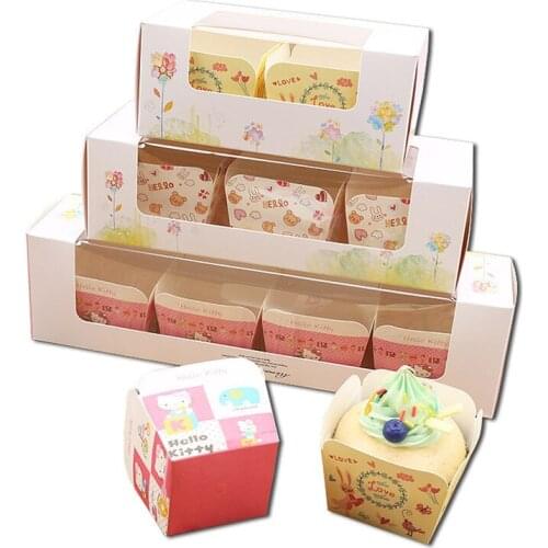 100pcs Creative small square cake thick paper cup party favor kitchen accessories diy baking bread high temperature paper tray