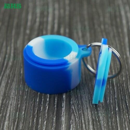 20pcs Hot Selling 6ml silicone key rings containers Jar With Lid 6ml Silicone Jars Dab Wax 6ml Container free shipping