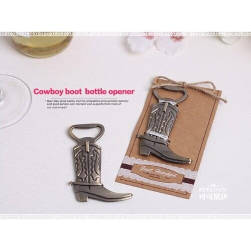 2016 new 100pcs/lot wedding favor cowboy boot bottle opener bridal shower favor gifts guest souvenirs keepsake present