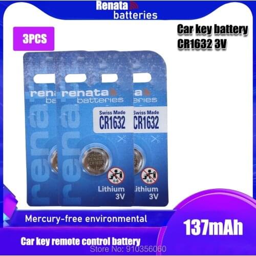 3pc/lot original brand new battery for RENATA cr1632 3v button cell coin batteries for watch computer cr 1632 Lithium Battery