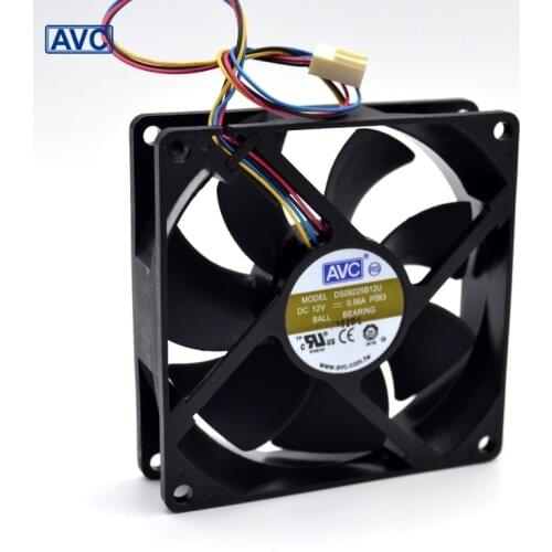 AVC original 9025 9225 DS09225B12U 4-wire 6P double ball temperature control PWM cooling fan