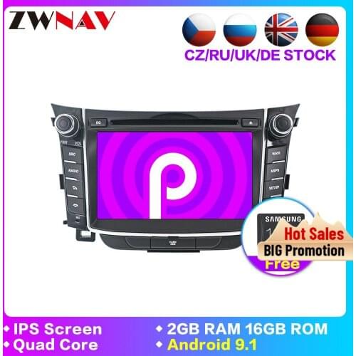 Android 9.1 Car multimedia DVD player GPS Navi For Hyundai I30 Elantra GT 2012+ radio tape recorder IPS auto stereo BT head unit