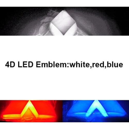 5D 4D 3D 2D Car Front Rear Badge Led Light Auto Logo Lights Car Emblem Sticker for Mitsubishi Lancer Lioncei White Red Blue