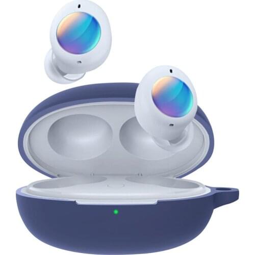 Wireless Silicone Headphone Sleeve Solid Color Cover Earphone Accessories With Carabiner For Realme Buds Air2 Neo