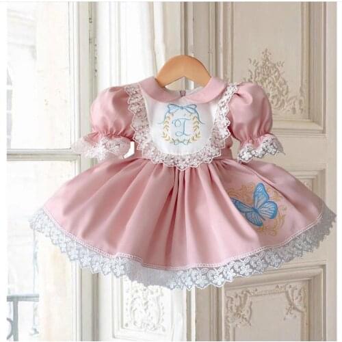 Baby Summer Girl Alice Blue Heart Shape Suspender Dress for Birthday Holiday Casual