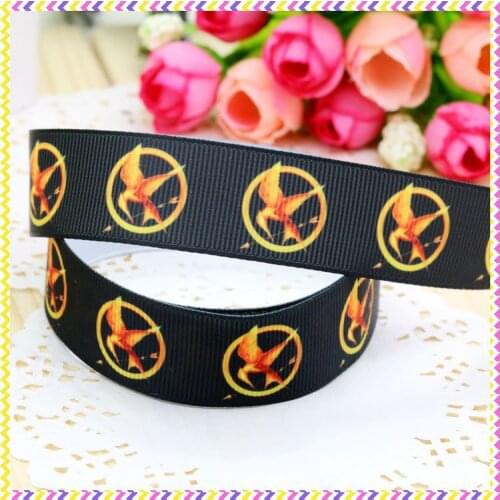 DHK 7/8'' 5yards hunger printed grosgrain ribbon headwear hair bow diy party decoration OEM Wholesale 22mm E1046