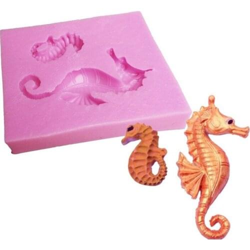 DIY Sea Horse Silicone Fondant Molds Cake Decorating Tools Candy Clay Mold Chocolate Gumpaste Moulds