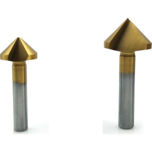 Titanium coating 3flute 1flute straight shank 90 degree Chamfering milling cutter 5 6 8 10 12MM for CNC machine