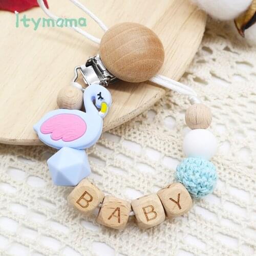Personalized Name Baby Pacifier Holder Chain Food Grade Silicone Pacifier Clips Baby Teething Soother Accessories Dummy Clips