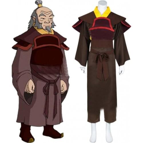 Avatar The Last Airbender Iroh Cosplay Costume Adult Halloween Suit L321