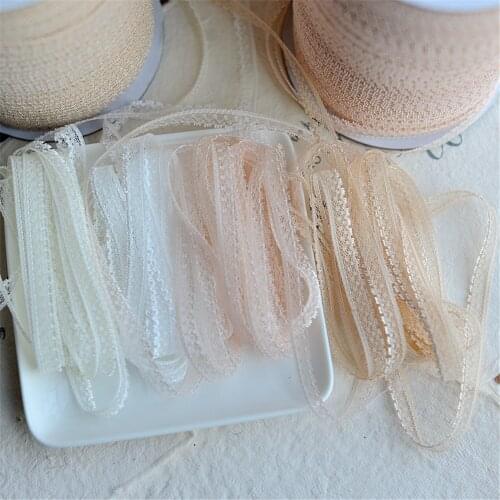 Milk White and White Color Apricot Pink Doll Lace Small dot polyester Quality Lace Decoration DIY Accessories 0.7cm x 1 Meter