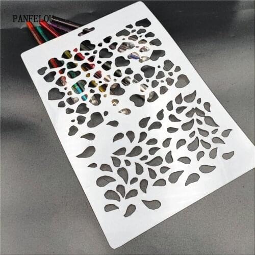The rain petals scrapbook stencils spray plastic mold shield DIY cake hollow Embellishment printing lace ruler valentine