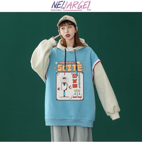 NELLARGEL Women Y2k Hooded Kawaii Streetwear Hoodies 2021 Female Korean Fashion Harajuku Vintage Hoodies Girl Streetwear Hoodies