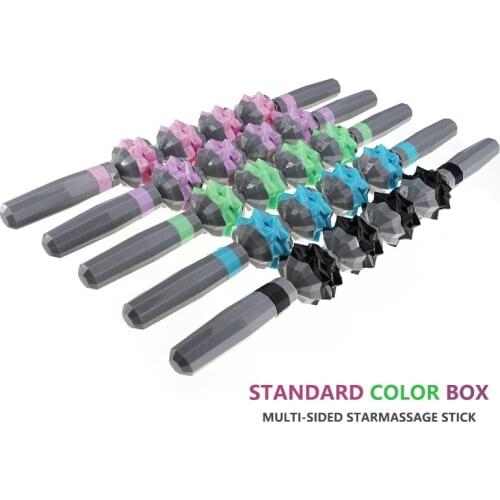 New Gym Muscle Massage Roller Yoga Stick Body Massager Relax Tool with 4 Ball Yoga Blocks EVA Foam Handles Yoga Accessories