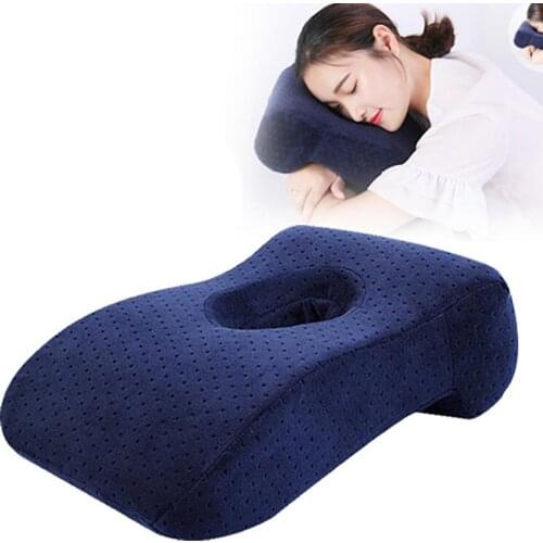 Home Office Noon Nap Rest Slow Rising Waist Protect Face Down Relax Neck Pillow Portable Cozy Skin-friendly Slow Rising