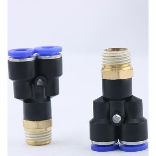 1pcs PX Pneumatic Fitting Y Shaped Threaded tee Pneumatic 4/6/8/10/12 series Tee Air Coupler Connector Tube