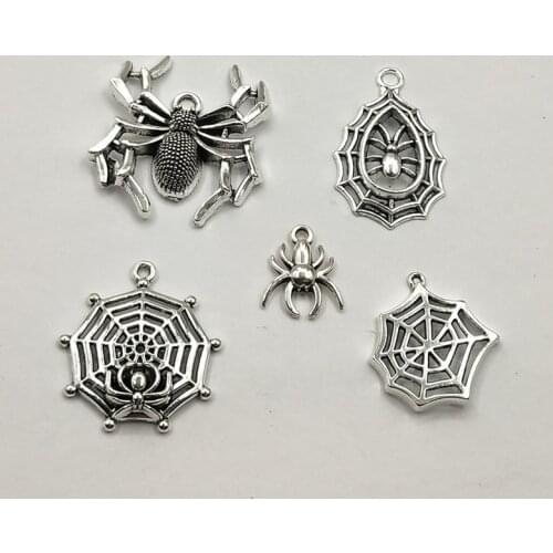 10pcs Charms Spider Halloween, Antique Making Pendant fit,Jewelry Making ,DIY Findings Handmade Jewelry