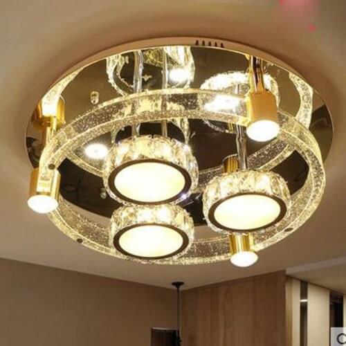 Bedroom ceiling lamp simple modern warm romantic round restaurant lamp creative personality bubble column crystal lamps led lamp