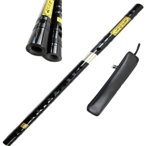 Professional Bamboo Flute National Musical Instrument Dizi Flautas China Concert Flute Black horns with Bag and Accessories