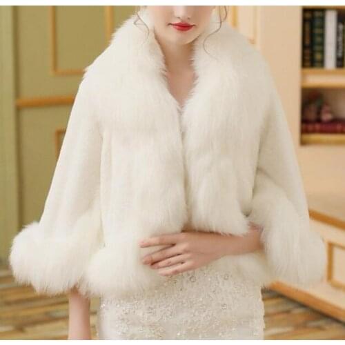 Faux Fur Shawl,Wedding Wrap, Bride Cape,Ivory Autumn Jacket,Winter Jacket,Weddind Cloak,Cloak With Sleeves,Wedding Jacket,Bridal