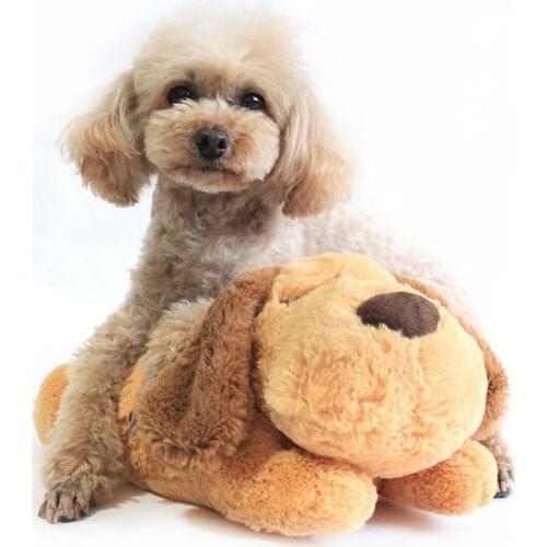 Cute Heartbeat Puppy Behavioral Training Toy Plush Pet Comfortable Snuggle Sleep Drop Shipping