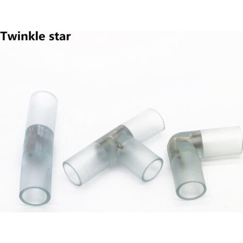 Connector for led round flexible neon light rope 14mm 12v 220v waterproof 360 degree tape corner connector dropshipping