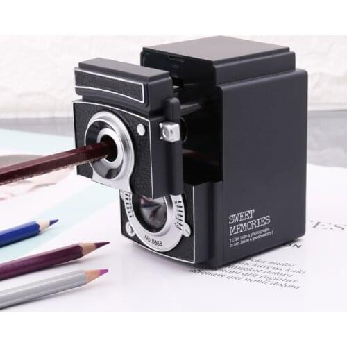 Retro Vintage Camera Style Pencil Sharpener Mechanical Manual Hand Cranking Stationery Student Gift Dropship