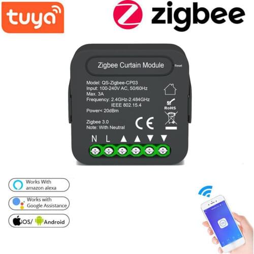 Tuya ZigBee 3.0 Intelligent Curtain Switch Module Intelligent Two-way Switch Home Curtain Modification Module Mobilephone Device