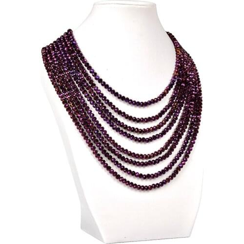 Brown multi-layered round pearls shell necklace Synthesis Glass Crystal gemstone necklace suitable for dance party gifts