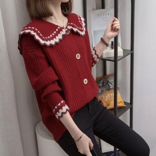 Jacket womens 2021 spring and autumn new loose and lazy style jacket, wearing thickened knitted cardigan fashion