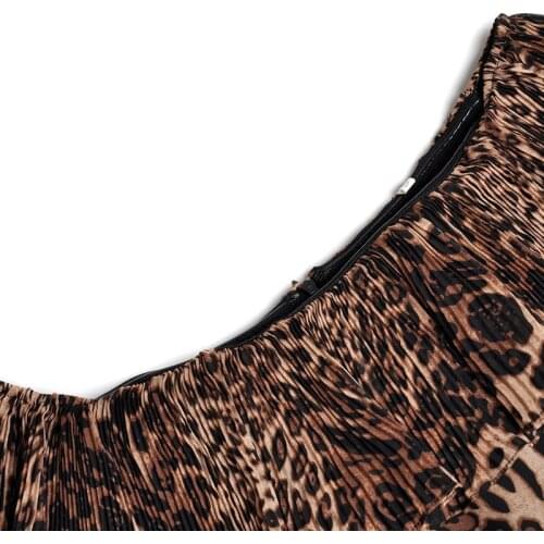 2020 New Hot Summer Fashion Vintage Womens Boho Leopard Print High Waist Party Evening Beach Long Dress Maxi Sundress Robe