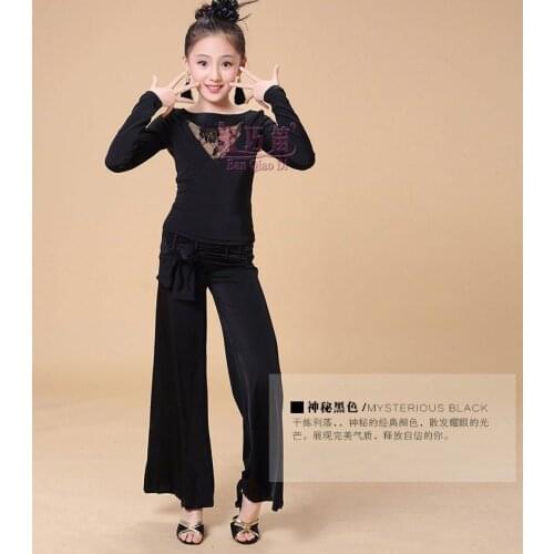 1 Sets Children Modern Latin Costume Wide Leg Pants Suit