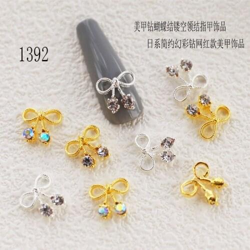 20pcs/pack Korea 3D Nail Art Parts Alloy Kawaii Bowknot Accessories Charm Nail Deco Supplies for Professionals