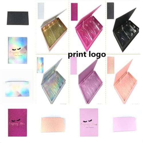 4 pairs print logo Eyelash Packaging Wholesale Lashes Case New Lash Boxes With Trays Bulk 25mm Mink Lashes packaging Box makeup