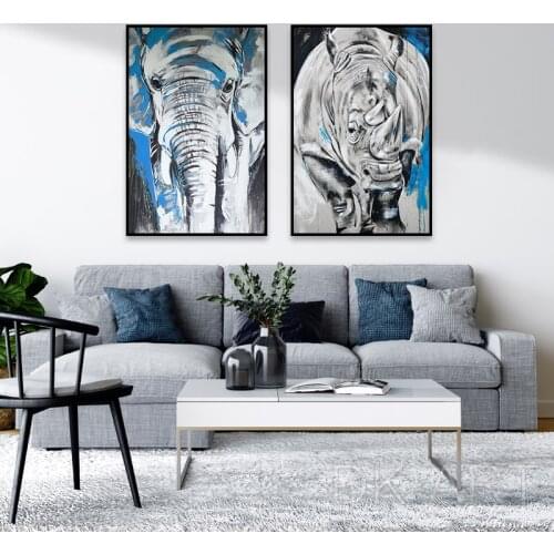 Africa Animal Art Canvas Painting Abstract Elephant Bull Posters and Prints Wall Art Pictures for Living Room Home Decor Cuadros