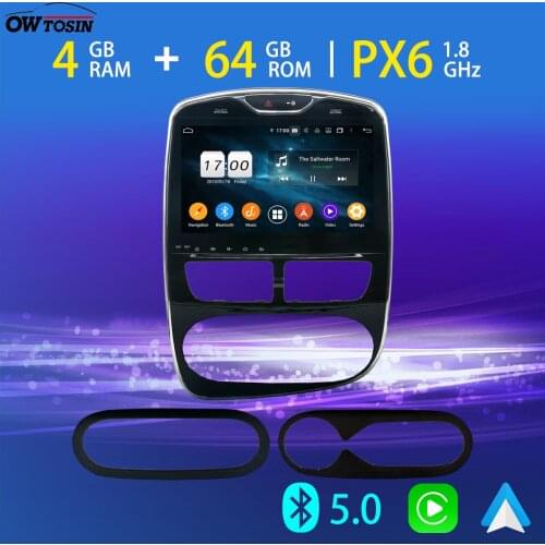 10.1'' PX6 4+64G Android 10 GPS Navi Car Multimedia Player For Renault Clio 4 2012-2018 Bluetooth 5.0 Tethering 4G LTE DSP Radio