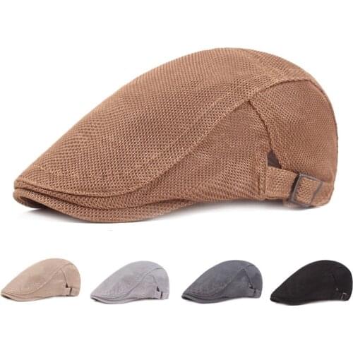 Beret Women Summer Net Hat Breathable Visor Mens Cap Flat Autumn Winter Classic Vintage Flat Newsboy Solid Hat
